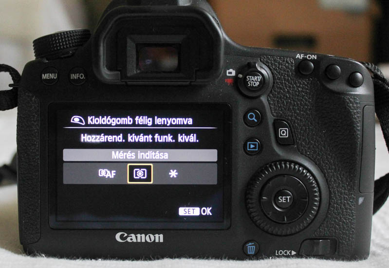 AF-ON gomb fókuszálás Canon 6D-n: Kioldógomb mérés indítása