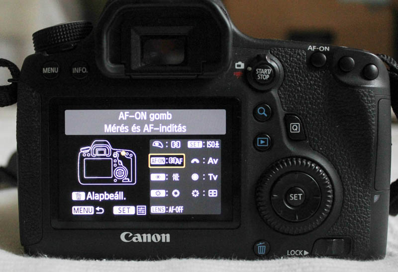 AF-ON gomb fókuszálás Canon 6D-n beállítás