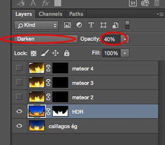 Photoshop rétegmaszk HDR beállítások közelről