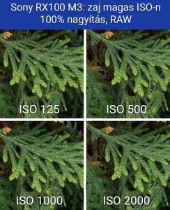Sony RX100 magas ISO zaj összehasonlitás