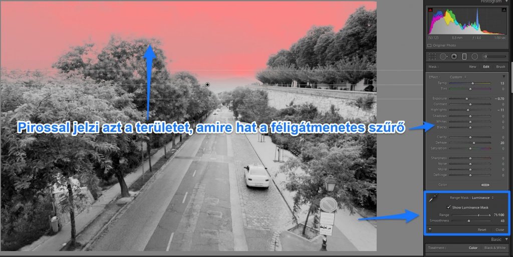 Lightroom féligátmenetes szűrő maszkolása