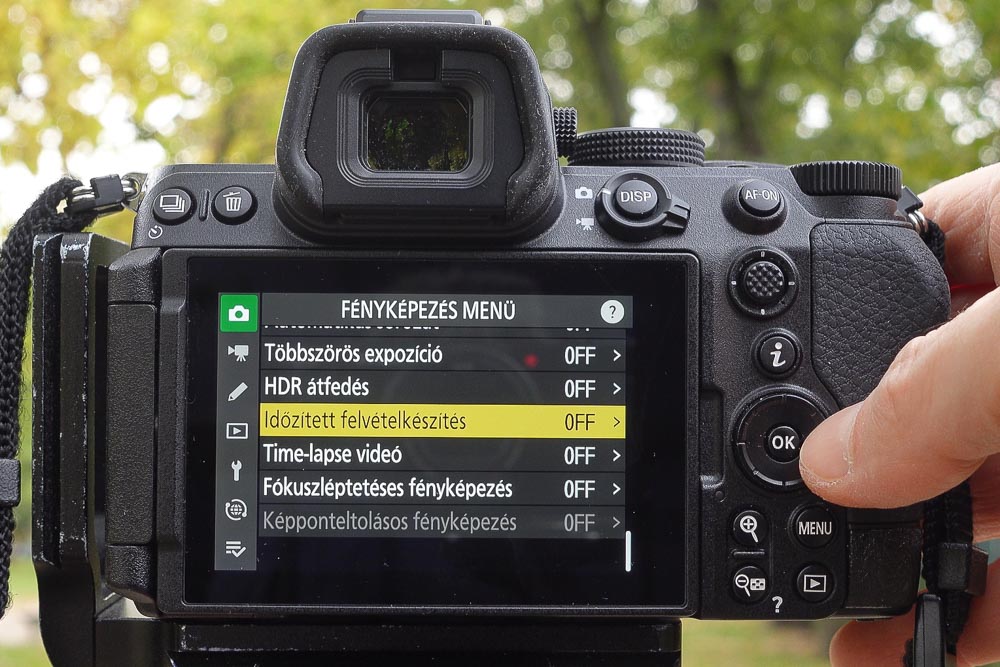 Nikon Z5 II timelapse videó beállítás