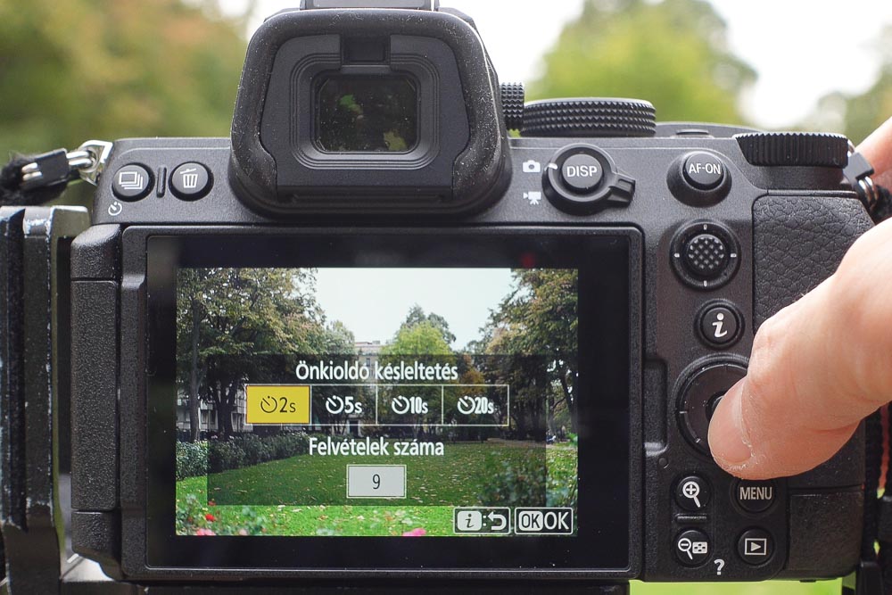 Nikon Z kamera önkioldó beállítása folyamatos mód