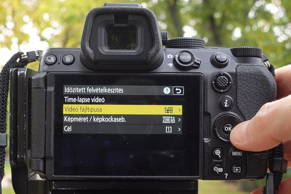 Nikon Z5 II timelapse felvétel videó formátum