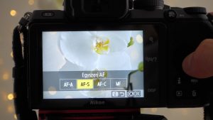 Folyamatos autofókusz mód AF-C egy Nikon Z50 gépen